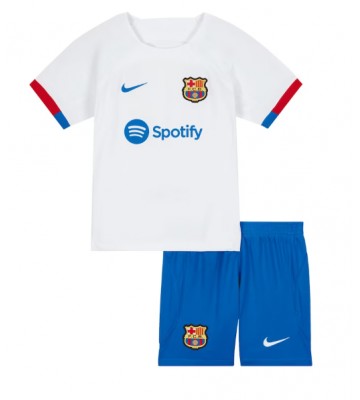 Barcelona Koszulka Wyjazdowych Dziecięca 2023-24 Krótki Rękaw (+ Krótkie spodenki)